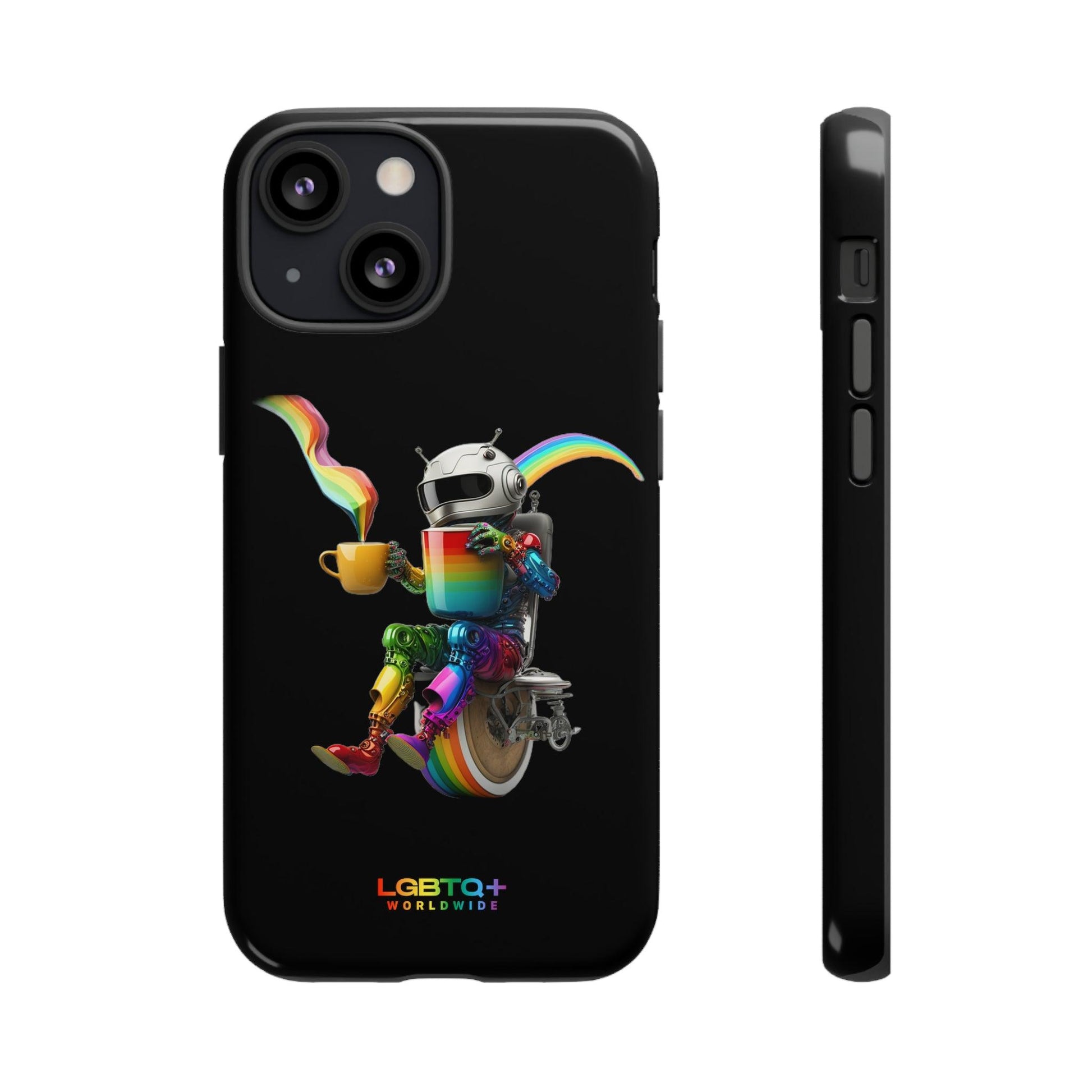 LGBTQWorldwide - ,,LUSTIGER ROBOTER" Doppelgehäuse Handyhülle Accessories, Glossy, iPhone Cases, Matte, Phone accessory, Phone Cases, Samsung Cases, tough, Valentine's Day Picks lgbtq Bekleidung Accessoires unisex Zubehör