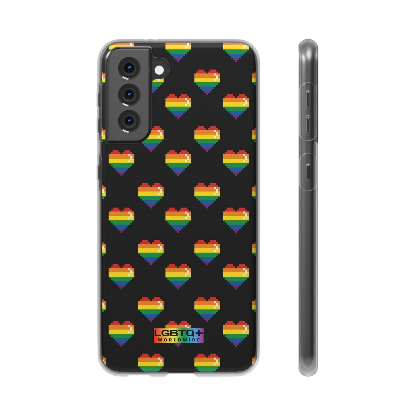 LGBTQWorldwide - ,,RETRO HERZ" Flexible Handyhülle Accessories, Case, iPhone, iPhone Cases, Phone accessory, Phone Cases, Samsung Cases, silikon, Valentine's Day promotion lgbtq Bekleidung Accessoires unisex Zubehör