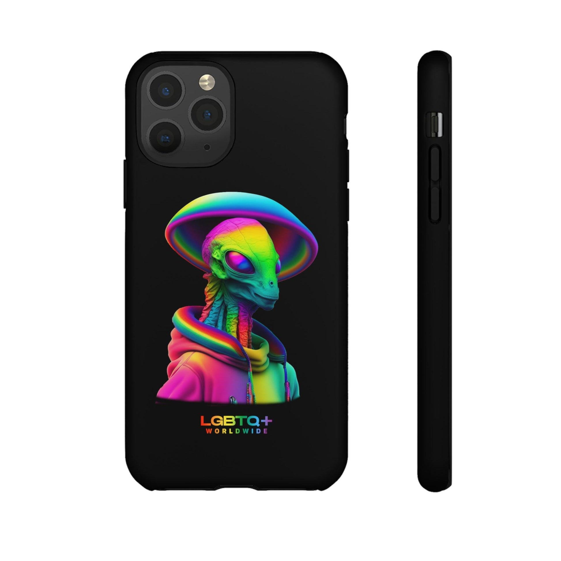 LGBTQWorldwide - ,,GLÜCKLICHES ALIEN" Doppelgehäuse Handyhülle Accessories, Glossy, iPhone Cases, Matte, Phone accessory, Phone Cases, Samsung Cases, tough, Valentine's Day Picks lgbtq Bekleidung Accessoires unisex Zubehör