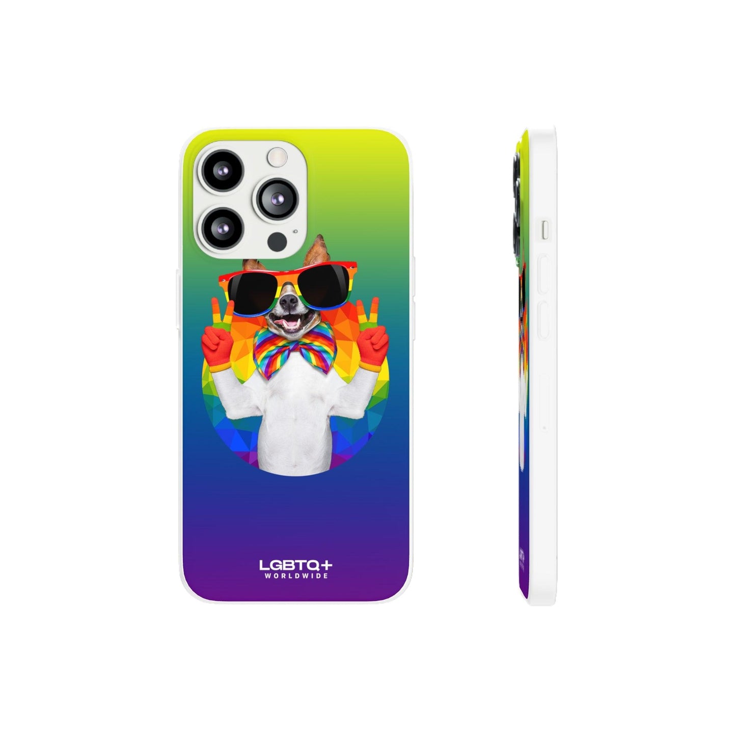 LGBTQWorldwide - ,,GLÜCKLICHER HUND" Flexible Handyhülle Accessories, Case, iPhone, iPhone Cases, Phone accessory, Phone Cases, Samsung Cases, silikon, Valentine's Day promotion lgbtq Bekleidung Accessoires unisex Zubehör