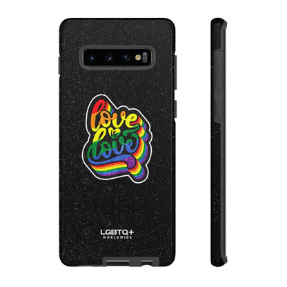 LGBTQWorldwide - ,,LOVE IS LOVE" Doppelgehäuse Handyhülle Accessories, Glossy, iPhone Cases, Matte, Phone accessory, Phone Cases, Samsung Cases, Thermo, Valentine's Day Picks lgbtq Bekleidung Accessoires unisex Zubehör