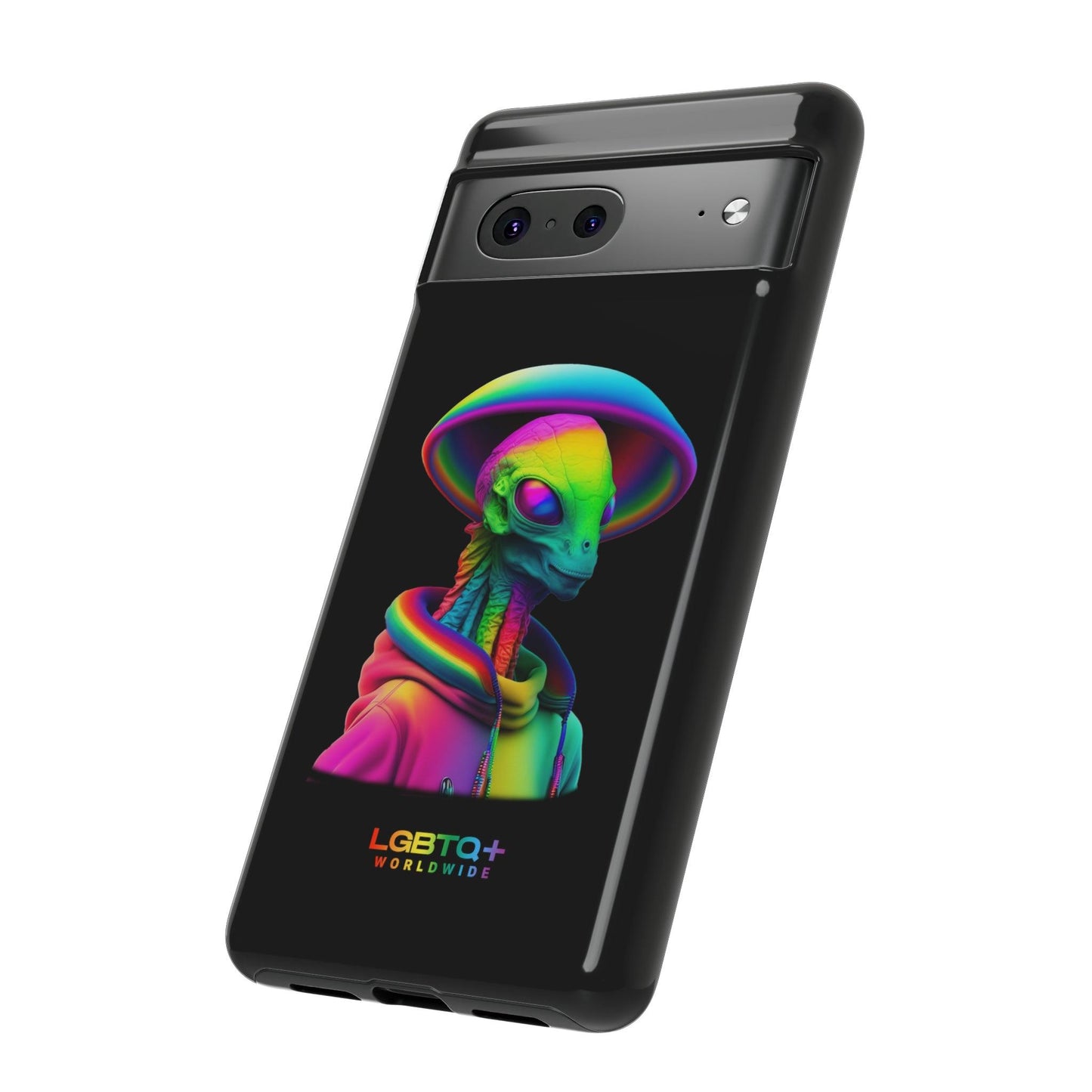 LGBTQWorldwide - ,,GLÜCKLICHES ALIEN" Doppelgehäuse Handyhülle Accessories, Glossy, iPhone Cases, Matte, Phone accessory, Phone Cases, Samsung Cases, tough, Valentine's Day Picks lgbtq Bekleidung Accessoires unisex Zubehör