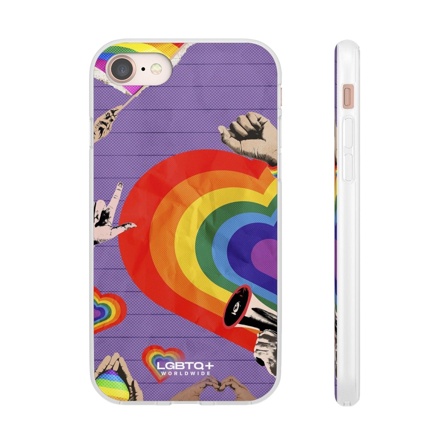 LGBTQWorldwide - ,,REGENBOGEN HERZ" Flexible Handyhülle Accessories, Case, iPhone, iPhone Cases, Phone accessory, Phone Cases, Samsung Cases, silikon, Valentine's Day promotion lgbtq Bekleidung Accessoires unisex Zubehör