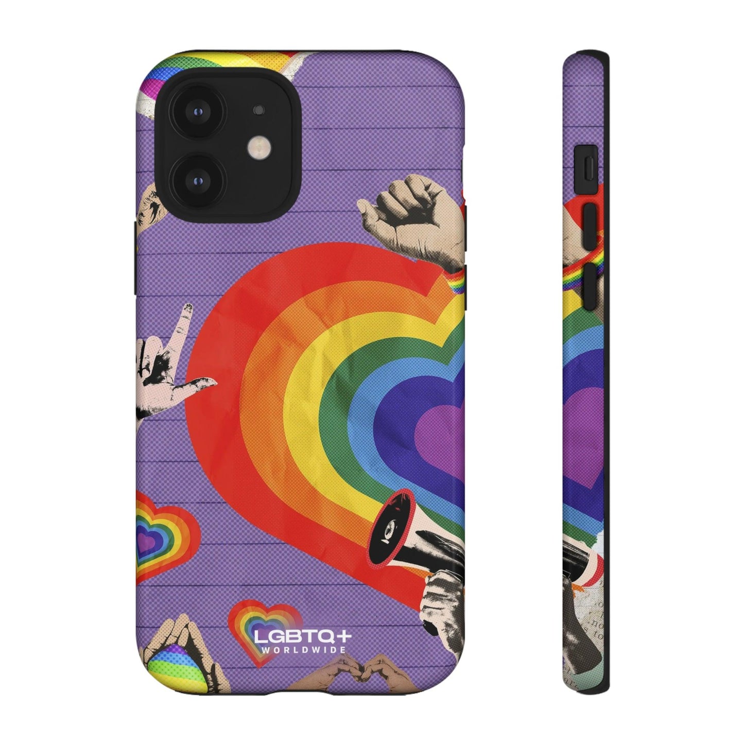 LGBTQWorldwide - ,,REGENBOGEN HERZ" Doppelgehäuse Handyhülle Accessories, Glossy, iPhone Cases, Matte, Phone accessory, Phone Cases, Samsung Cases, Thermo, Valentine's Day Picks lgbtq Bekleidung Accessoires unisex Zubehör