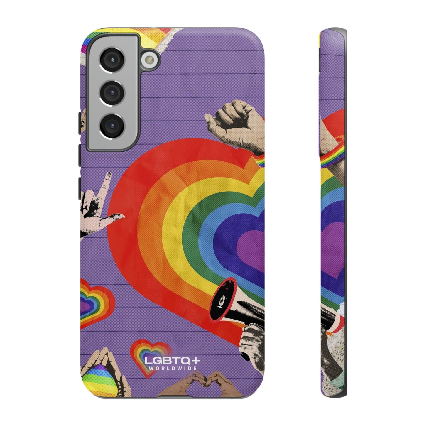 LGBTQWorldwide - ,,REGENBOGEN HERZ" Doppelgehäuse Handyhülle Accessories, Glossy, iPhone Cases, Matte, Phone accessory, Phone Cases, Samsung Cases, Thermo, Valentine's Day Picks lgbtq Bekleidung Accessoires unisex Zubehör