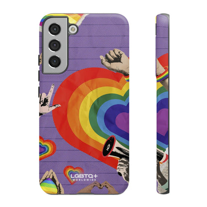 LGBTQWorldwide - ,,REGENBOGEN HERZ" Doppelgehäuse Handyhülle Accessories, Glossy, iPhone Cases, Matte, Phone accessory, Phone Cases, Samsung Cases, Thermo, Valentine's Day Picks lgbtq Bekleidung Accessoires unisex Zubehör