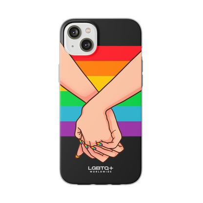 LGBTQWorldwide - ,,TOGETHER PRIDE" Flexible Handyhülle Accessories, Case, iPhone, iPhone Cases, Phone accessory, Phone Cases, Samsung Cases, silikon, Valentine's Day promotion lgbtq Bekleidung Accessoires unisex Zubehör