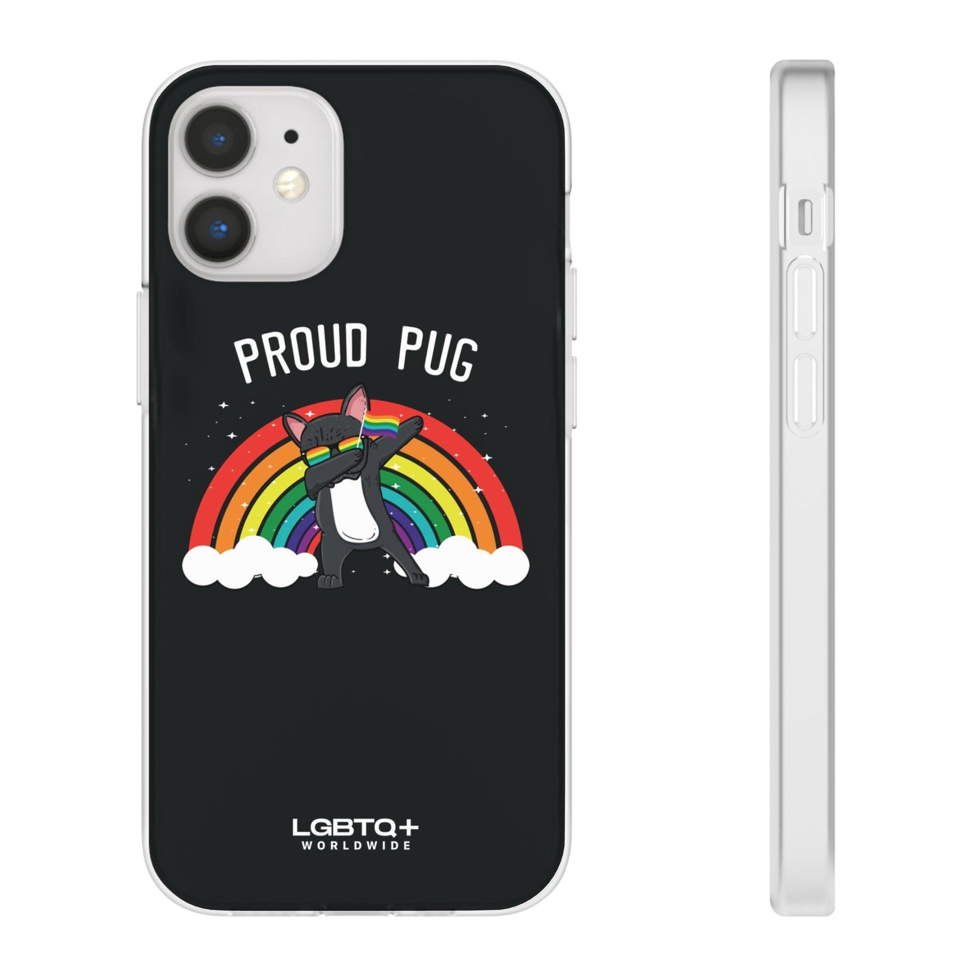 LGBTQWorldwide - ,,PROUD PUG" Flexible Handyhülle Accessories, Case, iPhone, iPhone Cases, Phone accessory, Phone Cases, Samsung Cases, silikon, Valentine's Day promotion lgbtq Bekleidung Accessoires unisex Zubehör