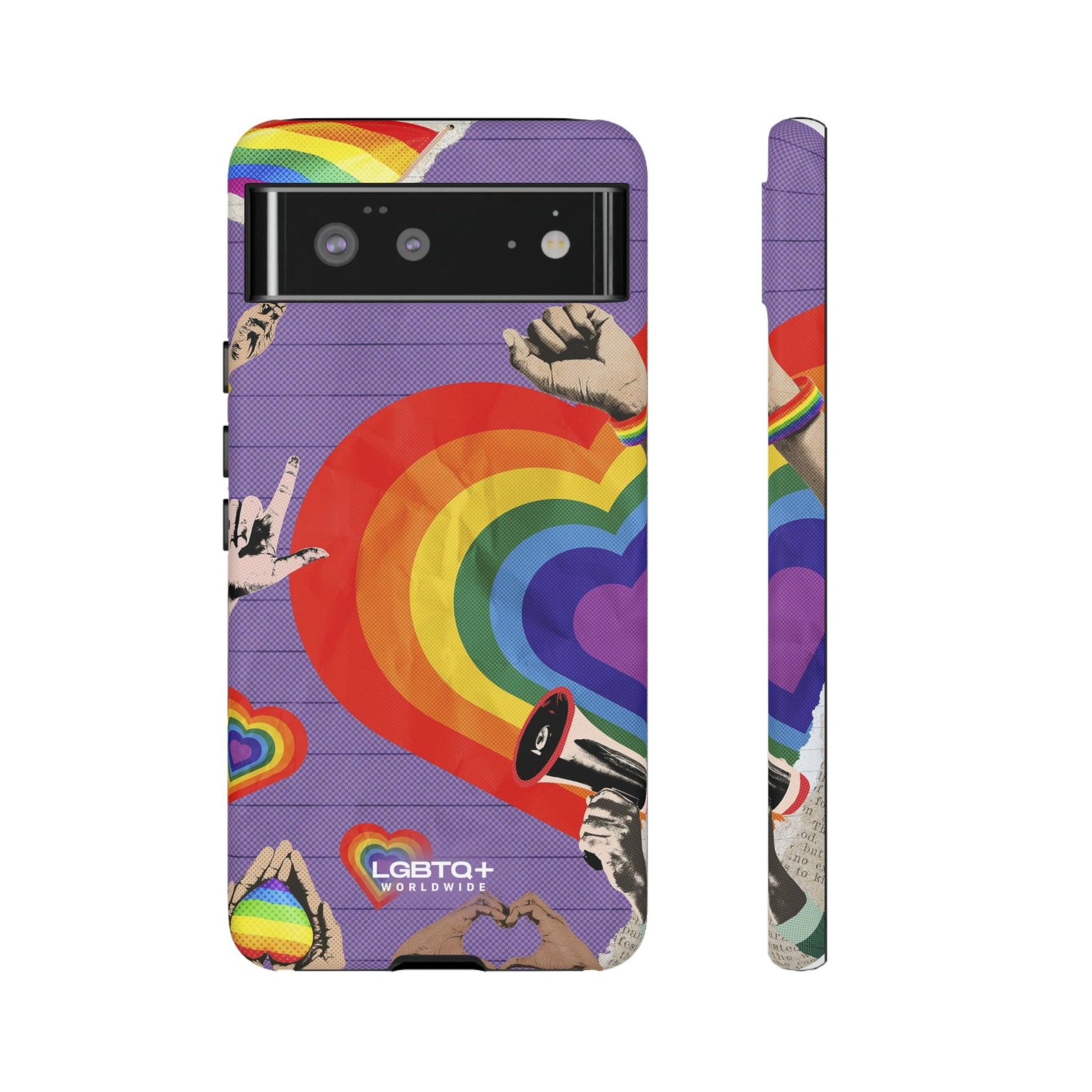 LGBTQWorldwide - ,,REGENBOGEN HERZ" Doppelgehäuse Handyhülle Accessories, Glossy, iPhone Cases, Matte, Phone accessory, Phone Cases, Samsung Cases, Thermo, Valentine's Day Picks lgbtq Bekleidung Accessoires unisex Zubehör