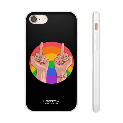 LGBTQWorldwide - ,,GIVE A FUCK" Flexible Handyhülle Accessories, Case, iPhone, iPhone Cases, Phone accessory, Phone Cases, Samsung Cases, silikon, Valentine's Day promotion lgbtq Bekleidung Accessoires unisex Zubehör