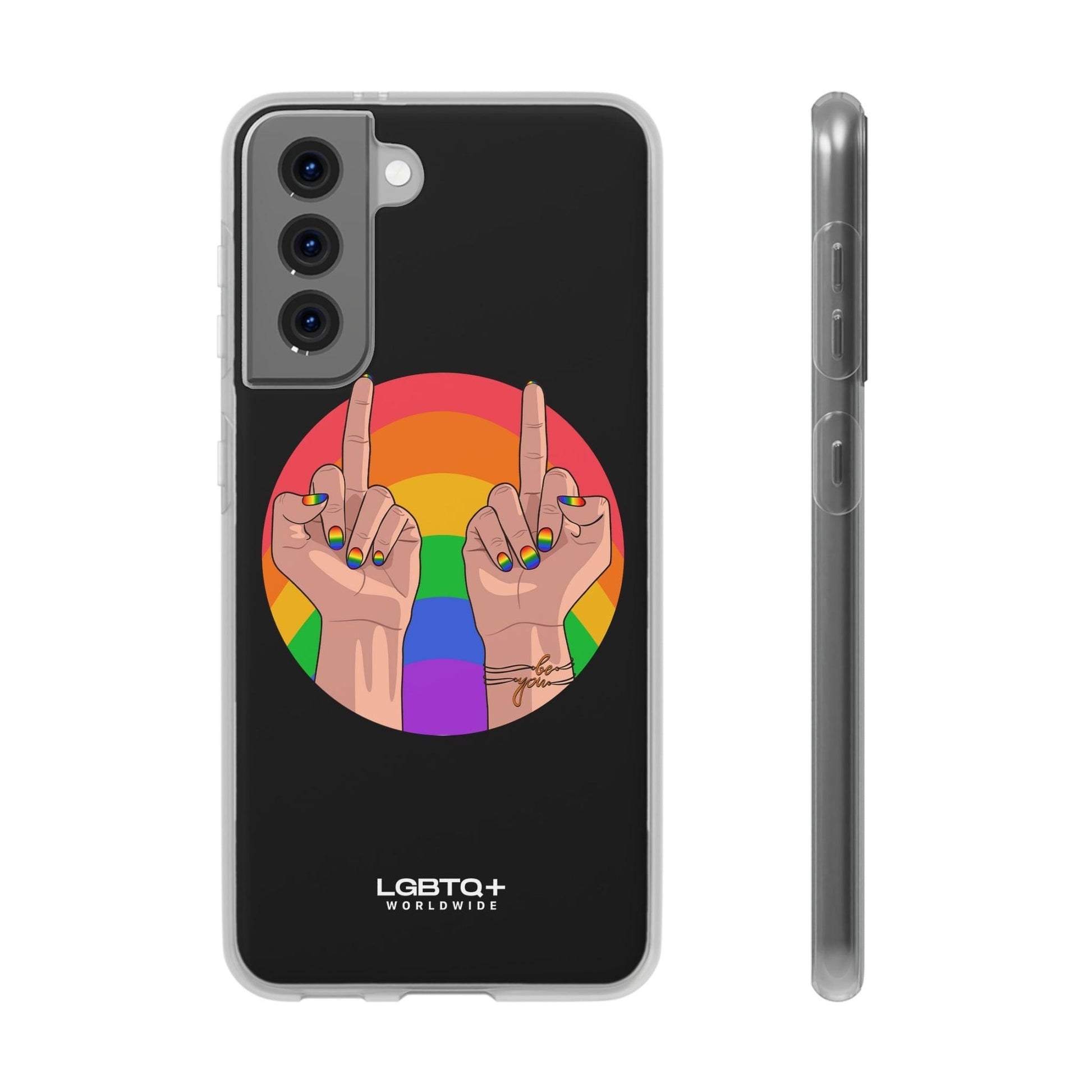 LGBTQWorldwide - ,,GIVE A FUCK" Flexible Handyhülle Accessories, Case, iPhone, iPhone Cases, Phone accessory, Phone Cases, Samsung Cases, silikon, Valentine's Day promotion lgbtq Bekleidung Accessoires unisex Zubehör