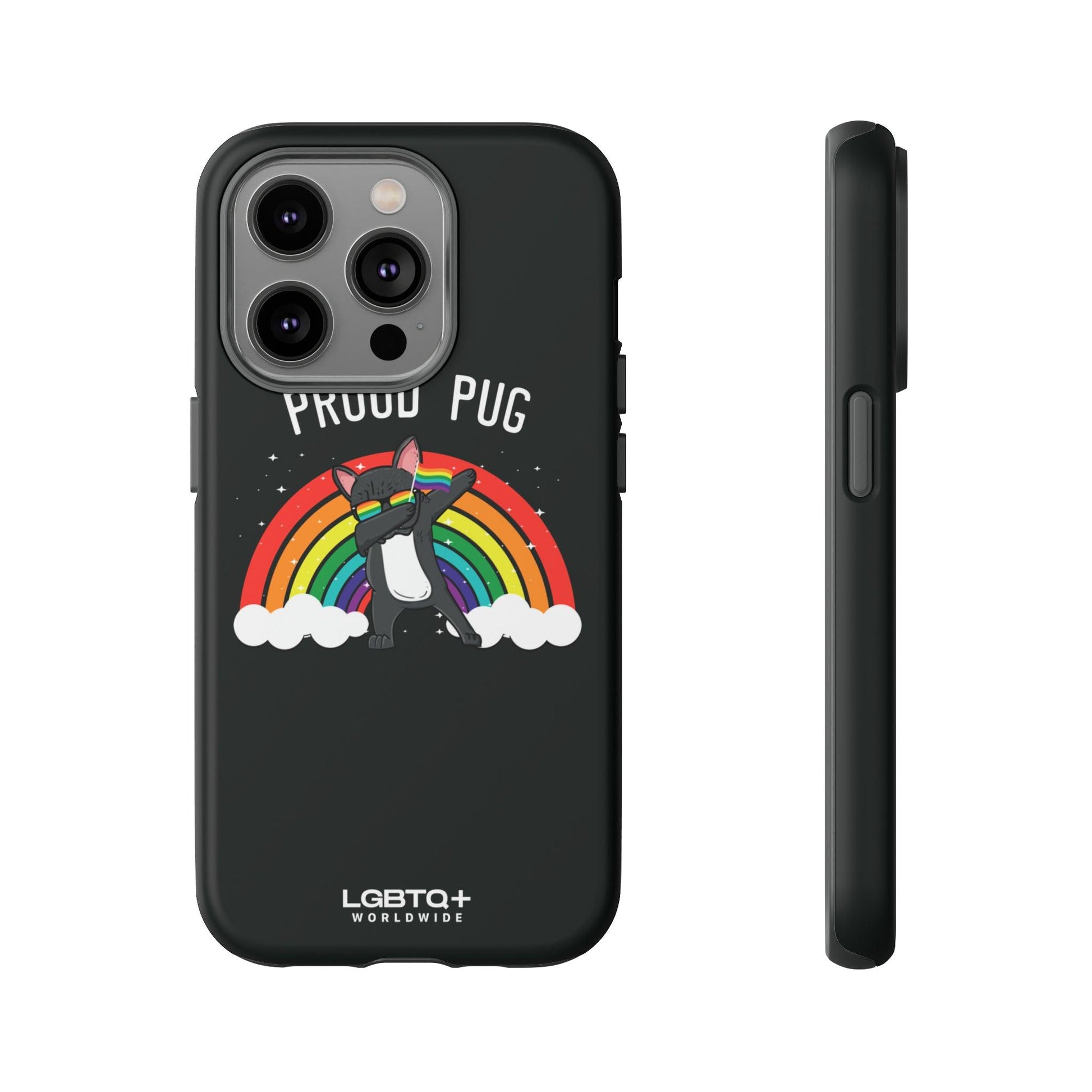 LGBTQWorldwide - ,,PROUD PUG" Doppelgehäuse Handyhülle Accessories, Glossy, iPhone Cases, Matte, Phone accessory, Phone Cases, Samsung Cases, Thermo, Valentine's Day Picks lgbtq Bekleidung Accessoires unisex Zubehör