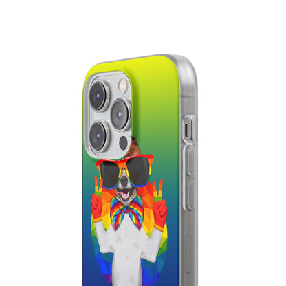 LGBTQWorldwide - ,,GLÜCKLICHER HUND" Flexible Handyhülle Accessories, Case, iPhone, iPhone Cases, Phone accessory, Phone Cases, Samsung Cases, silikon, Valentine's Day promotion lgbtq Bekleidung Accessoires unisex Zubehör