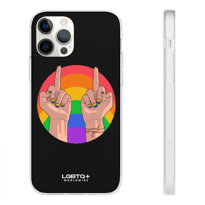 LGBTQWorldwide - ,,GIVE A FUCK" Flexible Handyhülle Accessories, Case, iPhone, iPhone Cases, Phone accessory, Phone Cases, Samsung Cases, silikon, Valentine's Day promotion lgbtq Bekleidung Accessoires unisex Zubehör