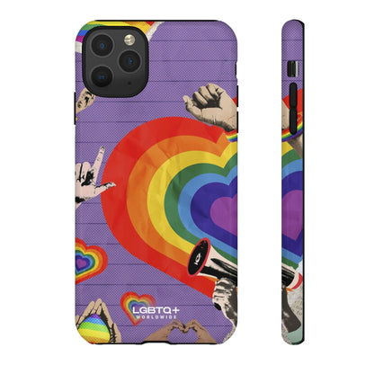 LGBTQWorldwide - ,,REGENBOGEN HERZ" Doppelgehäuse Handyhülle Accessories, Glossy, iPhone Cases, Matte, Phone accessory, Phone Cases, Samsung Cases, Thermo, Valentine's Day Picks lgbtq Bekleidung Accessoires unisex Zubehör