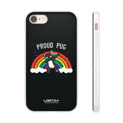 LGBTQWorldwide - ,,PROUD PUG" Flexible Handyhülle Accessories, Case, iPhone, iPhone Cases, Phone accessory, Phone Cases, Samsung Cases, silikon, Valentine's Day promotion lgbtq Bekleidung Accessoires unisex Zubehör