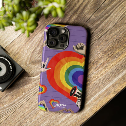 LGBTQWorldwide - ,,REGENBOGEN HERZ" Doppelgehäuse Handyhülle Accessories, Glossy, iPhone Cases, Matte, Phone accessory, Phone Cases, Samsung Cases, Thermo, Valentine's Day Picks lgbtq Bekleidung Accessoires unisex Zubehör