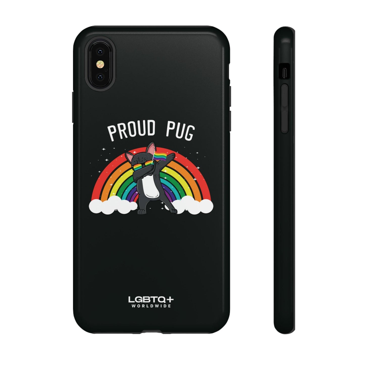 LGBTQWorldwide - ,,PROUD PUG" Doppelgehäuse Handyhülle Accessories, Glossy, iPhone Cases, Matte, Phone accessory, Phone Cases, Samsung Cases, Thermo, Valentine's Day Picks lgbtq Bekleidung Accessoires unisex Zubehör