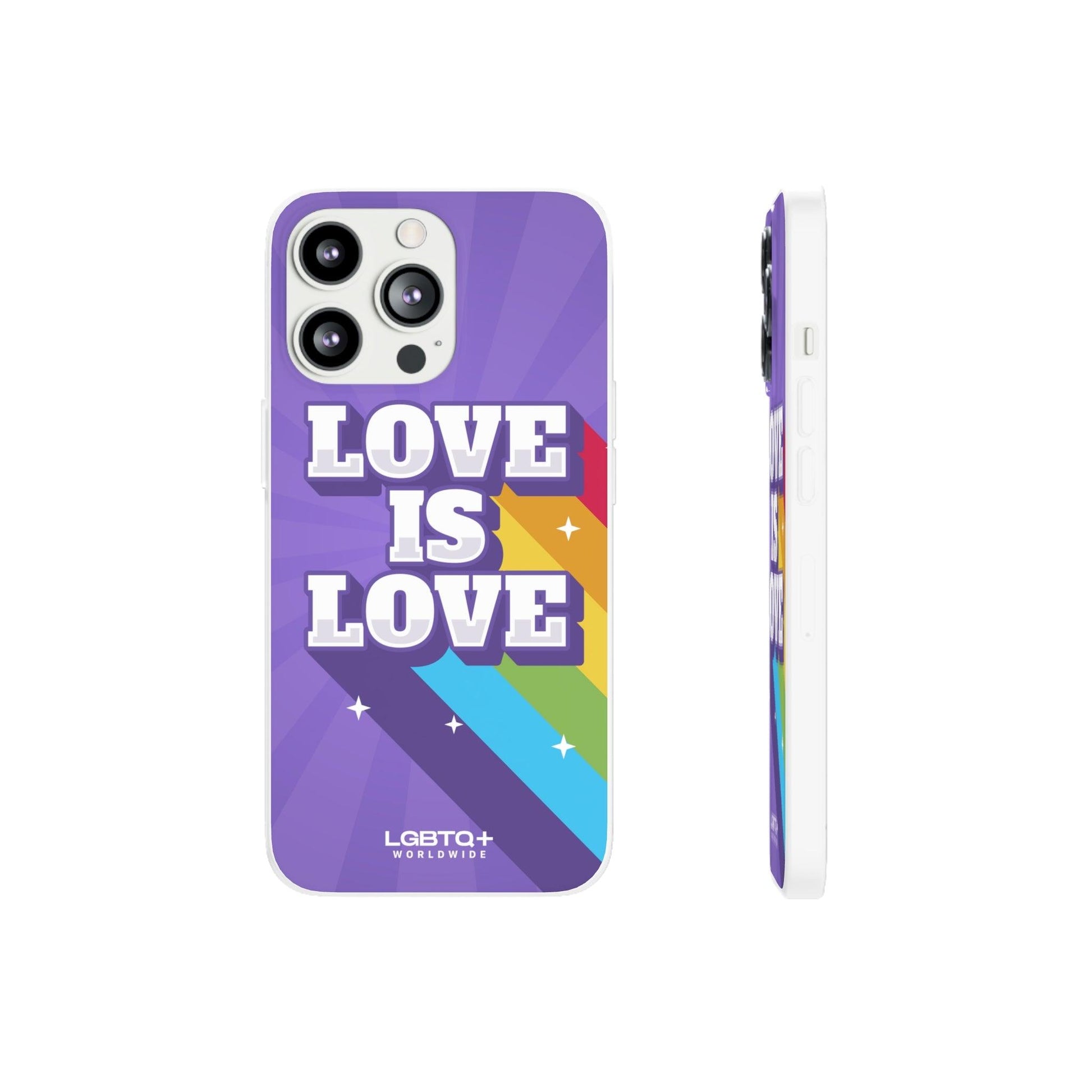 LGBTQWorldwide - ,,LOVE IS LOVE" Flexible Handyhülle Accessories, Case, iPhone, iPhone Cases, Phone accessory, Phone Cases, Samsung Cases, silikon, Valentine's Day promotion lgbtq Bekleidung Accessoires unisex Zubehör