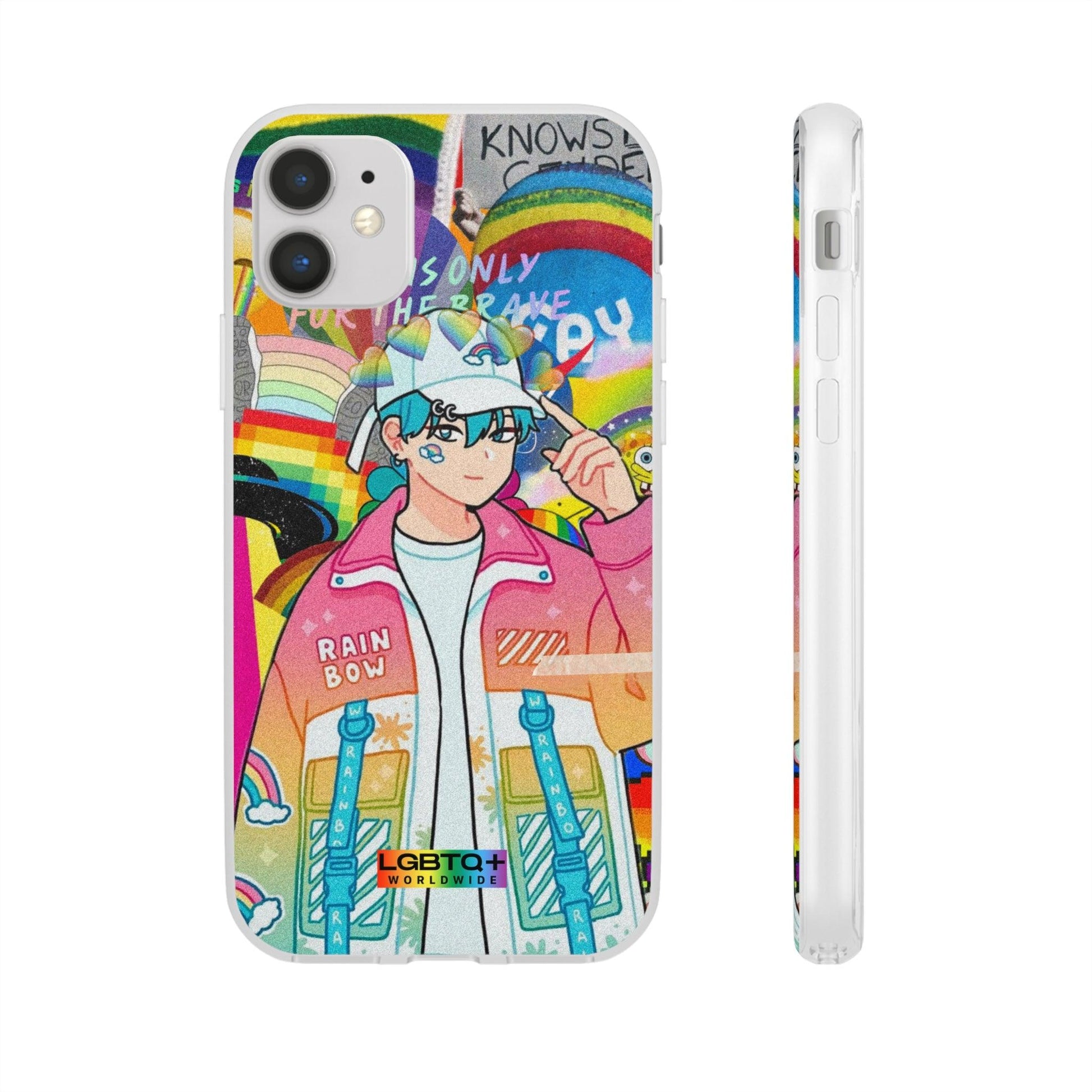 LGBTQWorldwide - ,,REGENBOGEN JUNGE" Flexible Handyhülle Accessories, Case, iPhone, iPhone Cases, Phone accessory, Phone Cases, Samsung Cases, silikon, Valentine's Day promotion lgbtq Bekleidung Accessoires unisex Zubehör