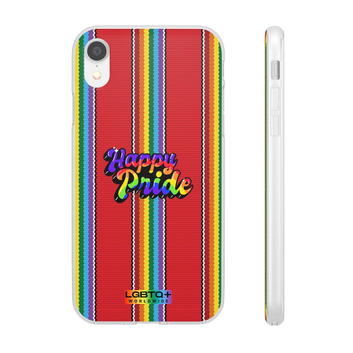 LGBTQWorldwide - ,,HAPPY PRIDE" Flexible Handyhülle Accessories, Case, iPhone, iPhone Cases, Phone accessory, Phone Cases, Samsung Cases, silikon, Valentine's Day promotion lgbtq Bekleidung Accessoires unisex Zubehör