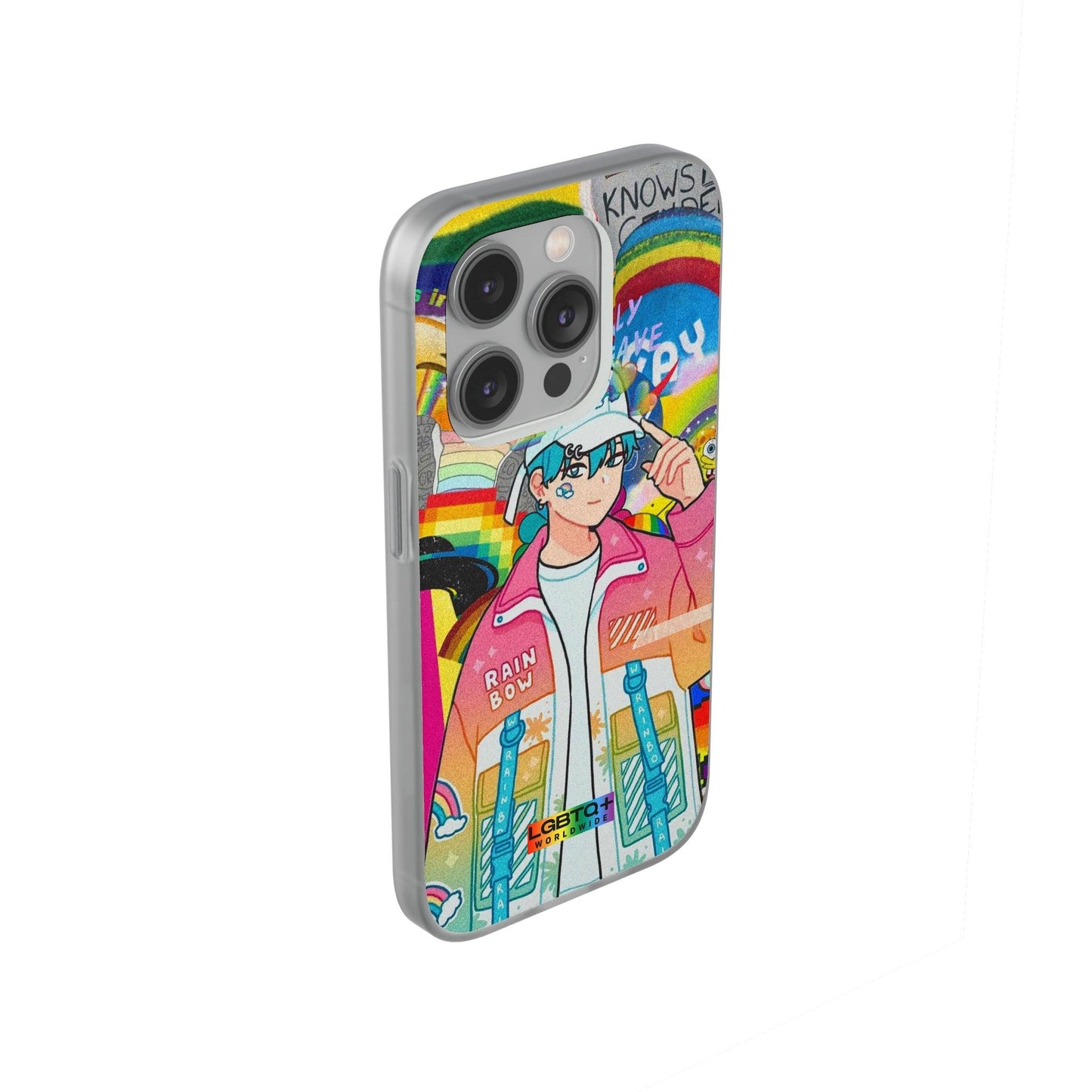 LGBTQWorldwide - ,,REGENBOGEN JUNGE" Flexible Handyhülle Accessories, Case, iPhone, iPhone Cases, Phone accessory, Phone Cases, Samsung Cases, silikon, Valentine's Day promotion lgbtq Bekleidung Accessoires unisex Zubehör