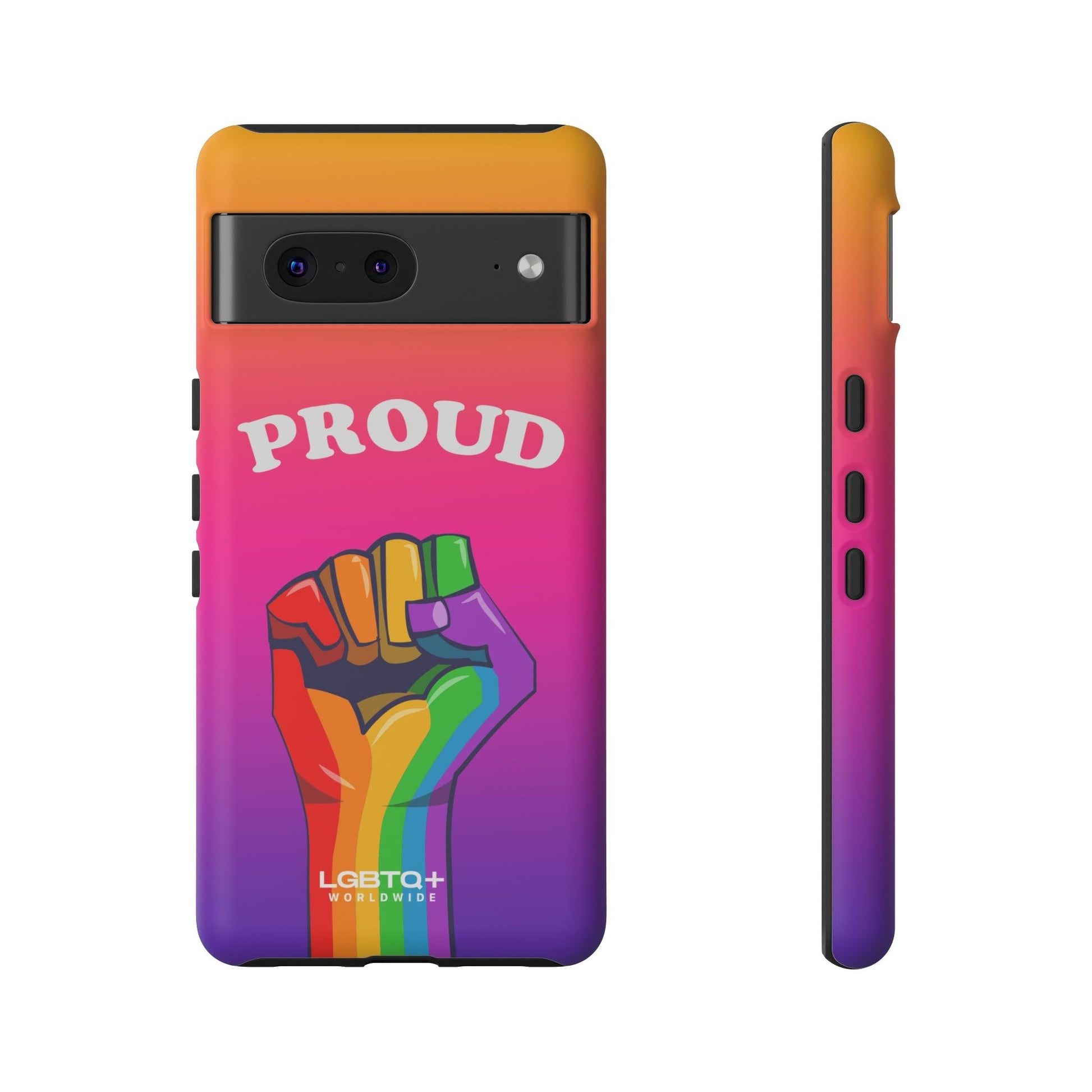 LGBTQWorldwide - ,,GLÜCKLICH" Doppelgehäuse Handyhülle Accessories, Glossy, iPhone Cases, Matte, Phone accessory, Phone Cases, Samsung Cases, Thermo, Valentine's Day Picks lgbtq Bekleidung Accessoires unisex Zubehör