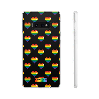 LGBTQWorldwide - ,,RETRO HERZ" Flexible Handyhülle Accessories, Case, iPhone, iPhone Cases, Phone accessory, Phone Cases, Samsung Cases, silikon, Valentine's Day promotion lgbtq Bekleidung Accessoires unisex Zubehör