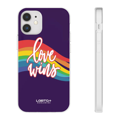 LGBTQWorldwide - ,,LIEBE GEWINNT" Flexible Handyhülle Accessories, Case, iPhone, iPhone Cases, Phone accessory, Phone Cases, Samsung Cases, silikon, Valentine's Day promotion lgbtq Bekleidung Accessoires unisex Zubehör