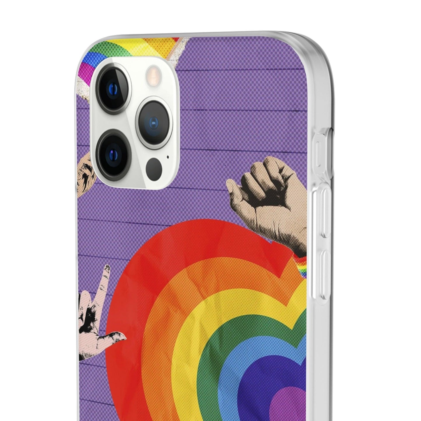 LGBTQWorldwide - ,,REGENBOGEN HERZ" Flexible Handyhülle Accessories, Case, iPhone, iPhone Cases, Phone accessory, Phone Cases, Samsung Cases, silikon, Valentine's Day promotion lgbtq Bekleidung Accessoires unisex Zubehör