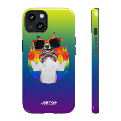 LGBTQWorldwide - ,,GLÜCKLICHER HUND" Doppelgehäuse Handyhülle Accessories, Glossy, iPhone Cases, Matte, Phone accessory, Phone Cases, Samsung Cases, Thermo, Valentine's Day Picks lgbtq Bekleidung Accessoires unisex Zubehör