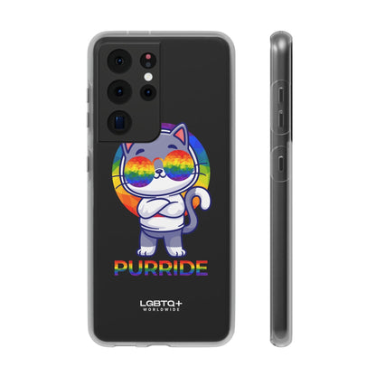 LGBTQWorldwide - ,,PURRIDE" Flexible Handyhülle Accessories, Case, iPhone, iPhone Cases, Phone accessory, Phone Cases, Samsung Cases, silikon, Valentine's Day promotion lgbtq Bekleidung Accessoires unisex Zubehör