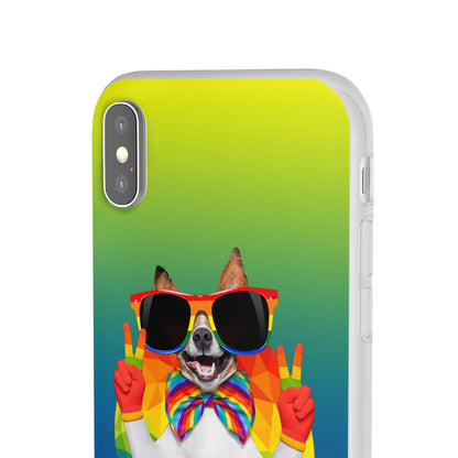 LGBTQWorldwide - ,,GLÜCKLICHER HUND" Flexible Handyhülle Accessories, Case, iPhone, iPhone Cases, Phone accessory, Phone Cases, Samsung Cases, silikon, Valentine's Day promotion lgbtq Bekleidung Accessoires unisex Zubehör