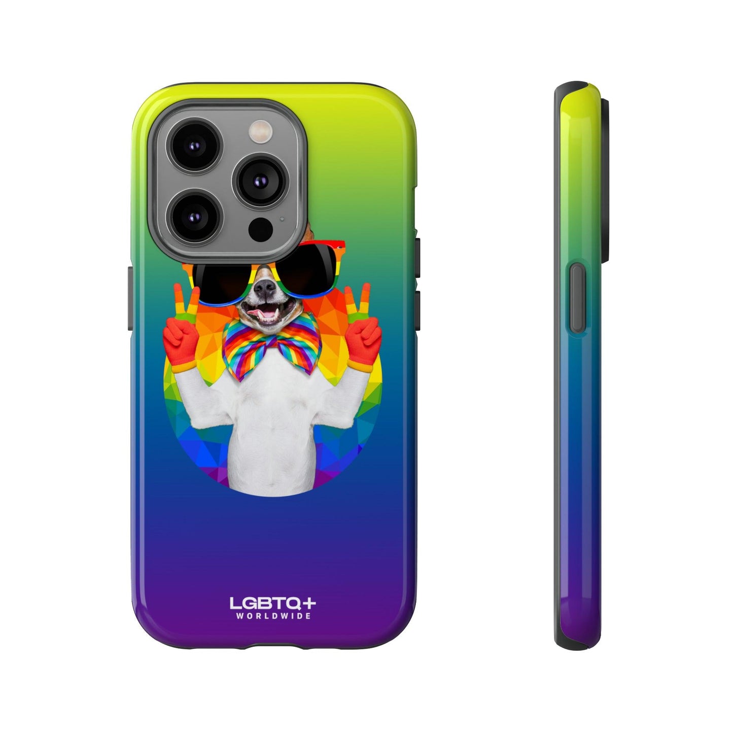 LGBTQWorldwide - ,,GLÜCKLICHER HUND" Doppelgehäuse Handyhülle Accessories, Glossy, iPhone Cases, Matte, Phone accessory, Phone Cases, Samsung Cases, Thermo, Valentine's Day Picks lgbtq Bekleidung Accessoires unisex Zubehör