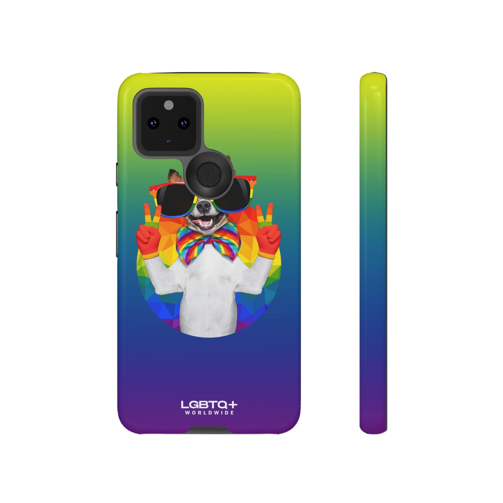 LGBTQWorldwide - ,,GLÜCKLICHER HUND" Doppelgehäuse Handyhülle Accessories, Glossy, iPhone Cases, Matte, Phone accessory, Phone Cases, Samsung Cases, Thermo, Valentine's Day Picks lgbtq Bekleidung Accessoires unisex Zubehör