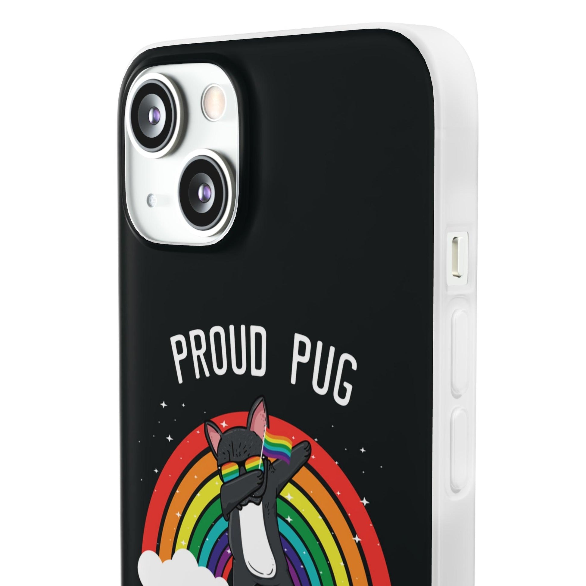 LGBTQWorldwide - ,,PROUD PUG" Flexible Handyhülle Accessories, Case, iPhone, iPhone Cases, Phone accessory, Phone Cases, Samsung Cases, silikon, Valentine's Day promotion lgbtq Bekleidung Accessoires unisex Zubehör