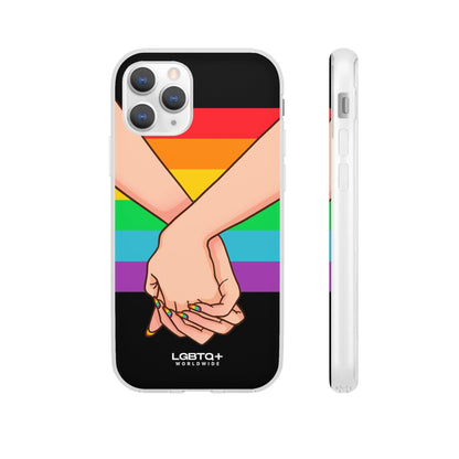 LGBTQWorldwide - ,,TOGETHER PRIDE" Flexible Handyhülle Accessories, Case, iPhone, iPhone Cases, Phone accessory, Phone Cases, Samsung Cases, silikon, Valentine's Day promotion lgbtq Bekleidung Accessoires unisex Zubehör