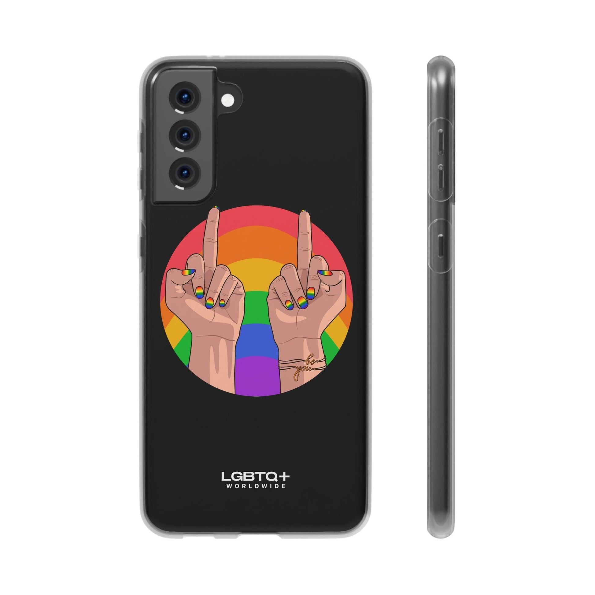 LGBTQWorldwide - ,,GIVE A FUCK" Flexible Handyhülle Accessories, Case, iPhone, iPhone Cases, Phone accessory, Phone Cases, Samsung Cases, silikon, Valentine's Day promotion lgbtq Bekleidung Accessoires unisex Zubehör