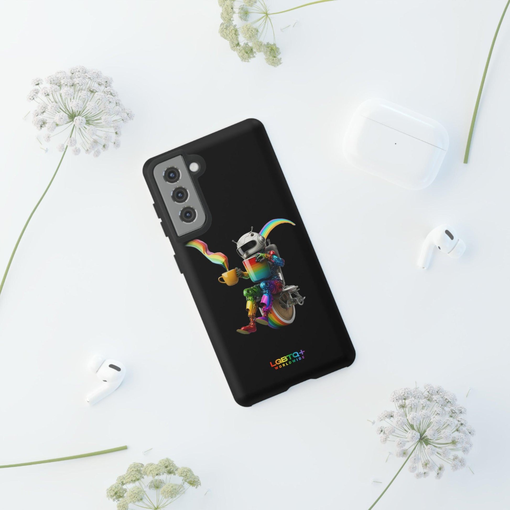 LGBTQWorldwide - ,,LUSTIGER ROBOTER" Doppelgehäuse Handyhülle Accessories, Glossy, iPhone Cases, Matte, Phone accessory, Phone Cases, Samsung Cases, tough, Valentine's Day Picks lgbtq Bekleidung Accessoires unisex Zubehör