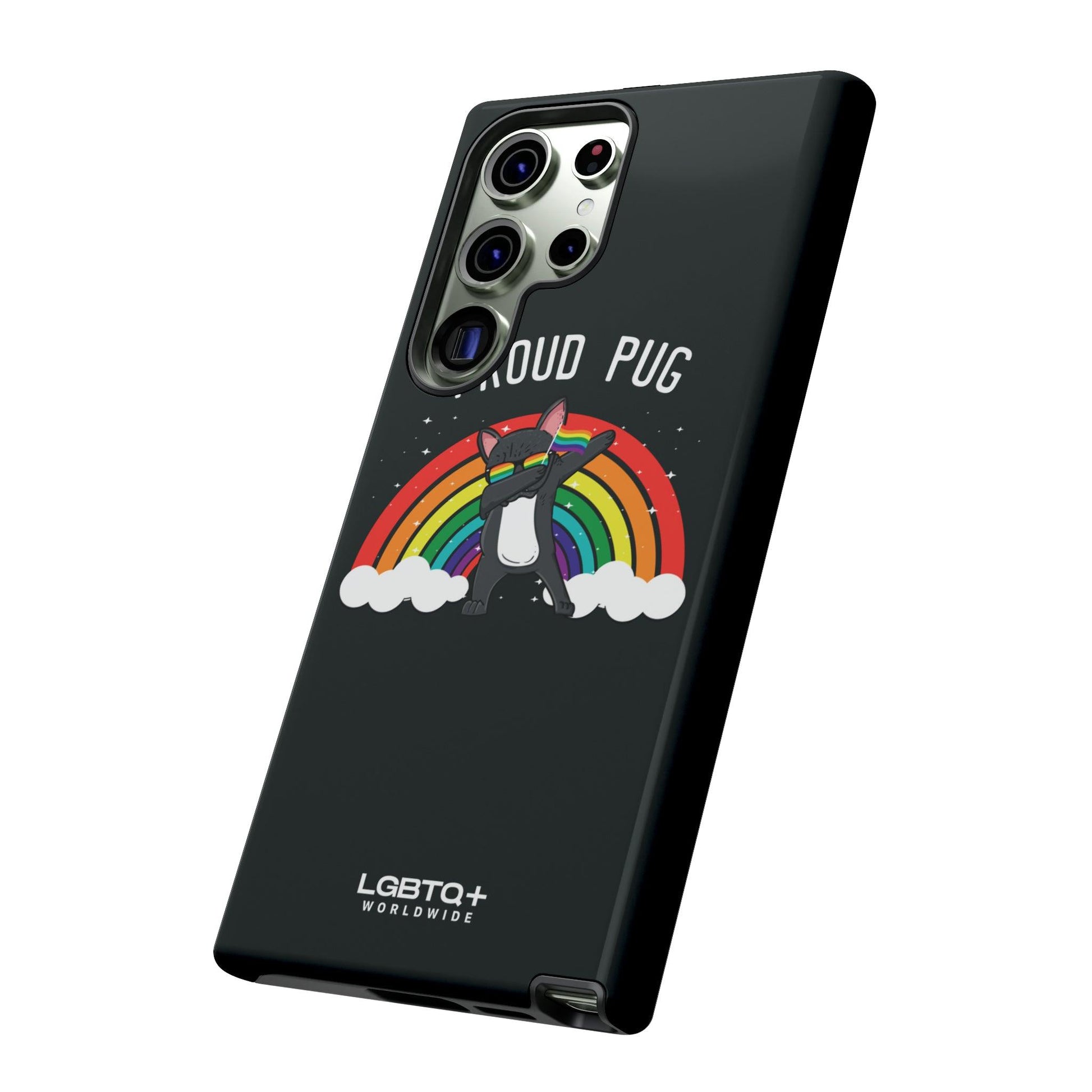 LGBTQWorldwide - ,,PROUD PUG" Doppelgehäuse Handyhülle Accessories, Glossy, iPhone Cases, Matte, Phone accessory, Phone Cases, Samsung Cases, Thermo, Valentine's Day Picks lgbtq Bekleidung Accessoires unisex Zubehör