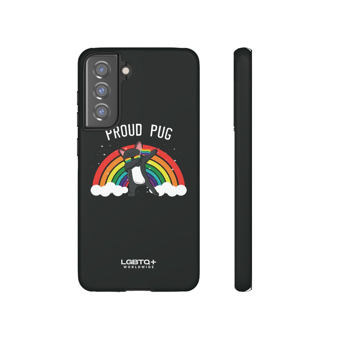 LGBTQWorldwide - ,,PROUD PUG" Doppelgehäuse Handyhülle Accessories, Glossy, iPhone Cases, Matte, Phone accessory, Phone Cases, Samsung Cases, Thermo, Valentine's Day Picks lgbtq Bekleidung Accessoires unisex Zubehör