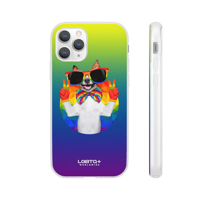 LGBTQWorldwide - ,,GLÜCKLICHER HUND" Flexible Handyhülle Accessories, Case, iPhone, iPhone Cases, Phone accessory, Phone Cases, Samsung Cases, silikon, Valentine's Day promotion lgbtq Bekleidung Accessoires unisex Zubehör