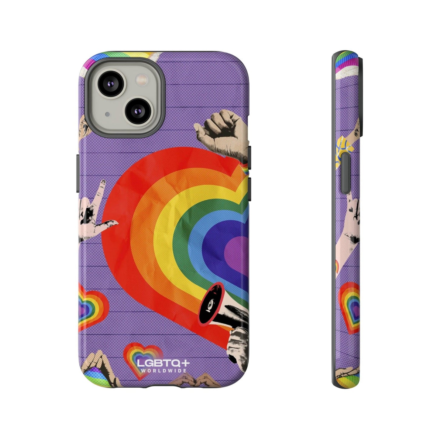 LGBTQWorldwide - ,,REGENBOGEN HERZ" Doppelgehäuse Handyhülle Accessories, Glossy, iPhone Cases, Matte, Phone accessory, Phone Cases, Samsung Cases, Thermo, Valentine's Day Picks lgbtq Bekleidung Accessoires unisex Zubehör