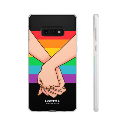 LGBTQWorldwide - ,,TOGETHER PRIDE" Flexible Handyhülle Accessories, Case, iPhone, iPhone Cases, Phone accessory, Phone Cases, Samsung Cases, silikon, Valentine's Day promotion lgbtq Bekleidung Accessoires unisex Zubehör