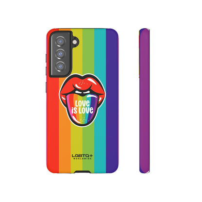 LGBTQWorldwide - ,,LIEBES ZUNGE" Doppelgehäuse Handyhülle Accessories, Glossy, iPhone Cases, Matte, Phone accessory, Phone Cases, Samsung Cases, Thermo, Valentine's Day Picks lgbtq Bekleidung Accessoires unisex Zubehör