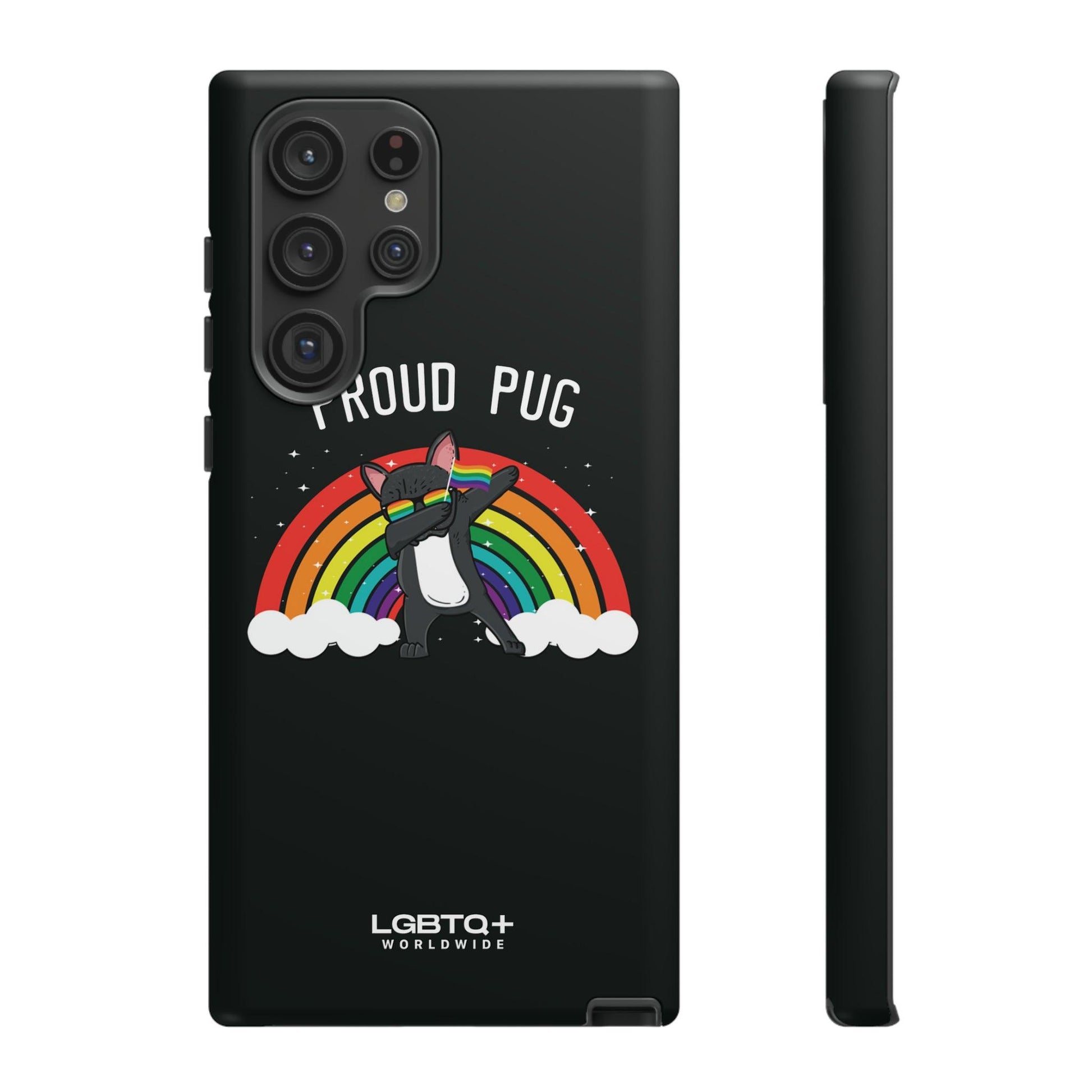 LGBTQWorldwide - ,,PROUD PUG" Doppelgehäuse Handyhülle Accessories, Glossy, iPhone Cases, Matte, Phone accessory, Phone Cases, Samsung Cases, Thermo, Valentine's Day Picks lgbtq Bekleidung Accessoires unisex Zubehör