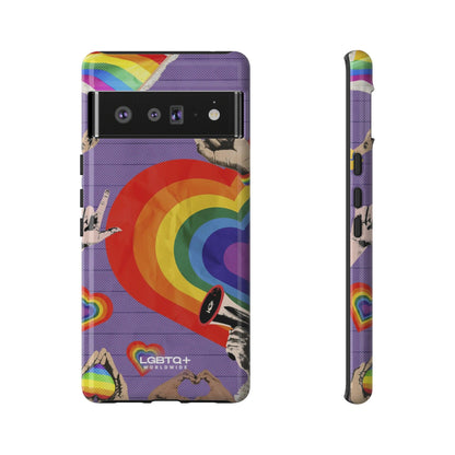 LGBTQWorldwide - ,,REGENBOGEN HERZ" Doppelgehäuse Handyhülle Accessories, Glossy, iPhone Cases, Matte, Phone accessory, Phone Cases, Samsung Cases, Thermo, Valentine's Day Picks lgbtq Bekleidung Accessoires unisex Zubehör