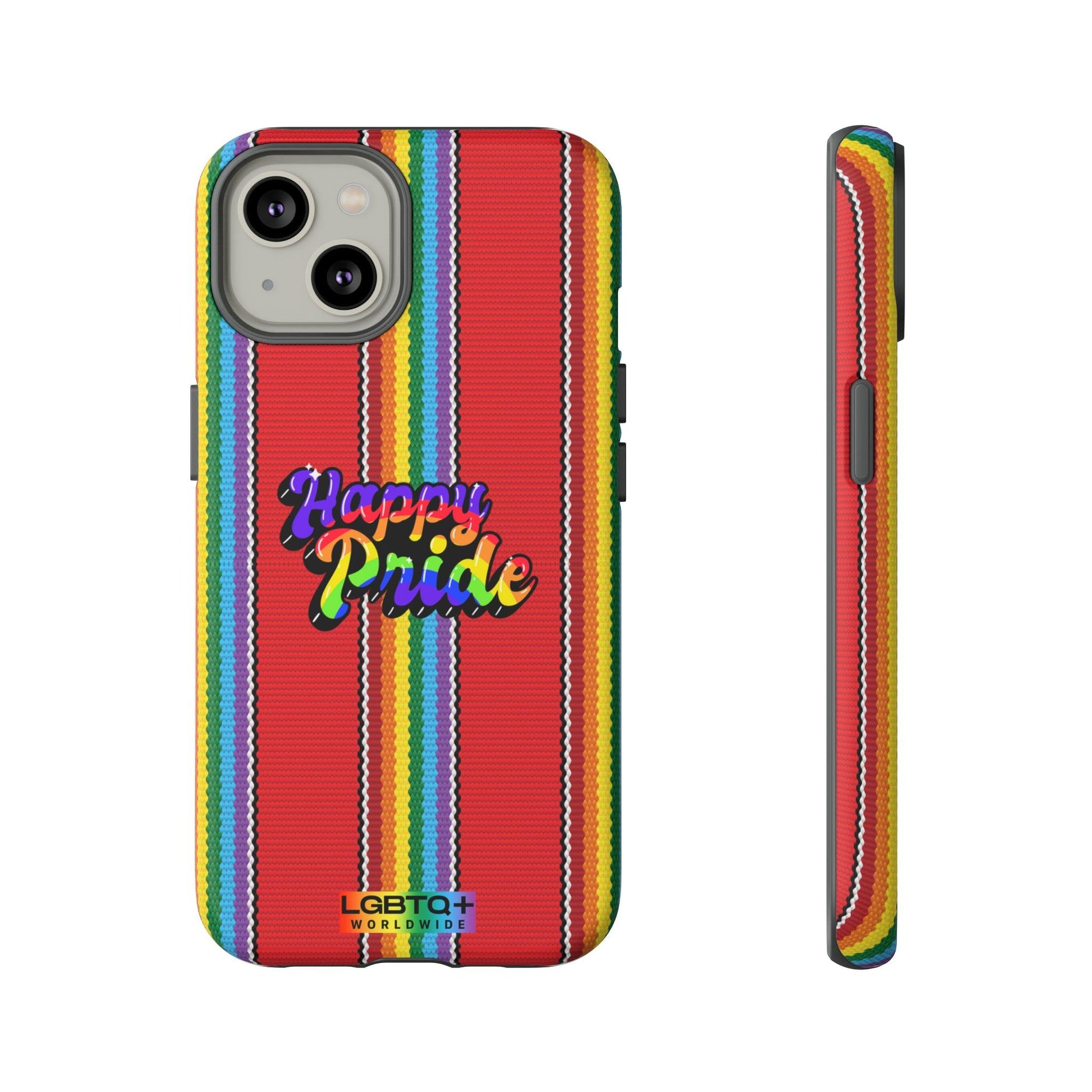 LGBTQWorldwide - ,,HAPPY PRIDE" Doppelgehäuse Handyhülle Accessories, Glossy, iPhone Cases, Matte, Phone accessory, Phone Cases, Samsung Cases, Thermo, Valentine's Day Picks lgbtq Bekleidung Accessoires unisex Zubehör