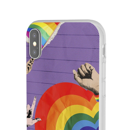 LGBTQWorldwide - ,,REGENBOGEN HERZ" Flexible Handyhülle Accessories, Case, iPhone, iPhone Cases, Phone accessory, Phone Cases, Samsung Cases, silikon, Valentine's Day promotion lgbtq Bekleidung Accessoires unisex Zubehör