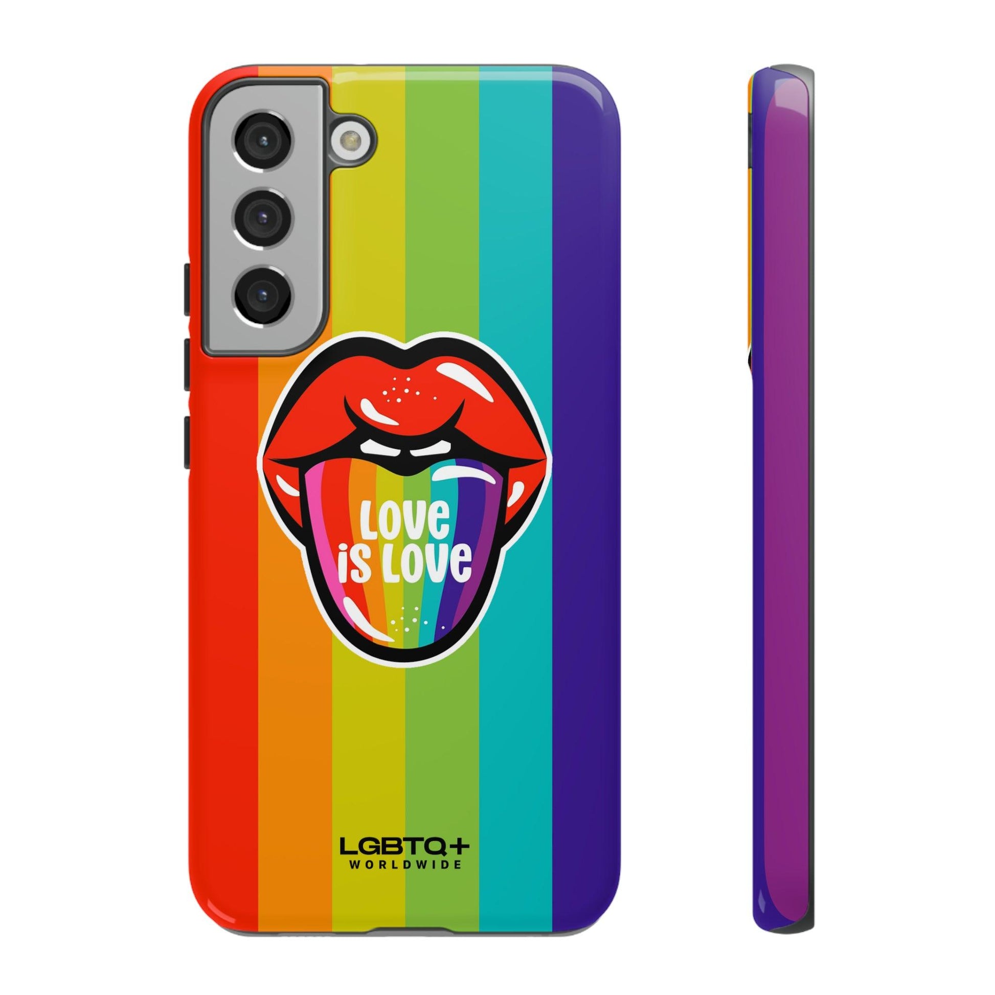 LGBTQWorldwide - ,,LIEBES ZUNGE" Doppelgehäuse Handyhülle Accessories, Glossy, iPhone Cases, Matte, Phone accessory, Phone Cases, Samsung Cases, Thermo, Valentine's Day Picks lgbtq Bekleidung Accessoires unisex Zubehör